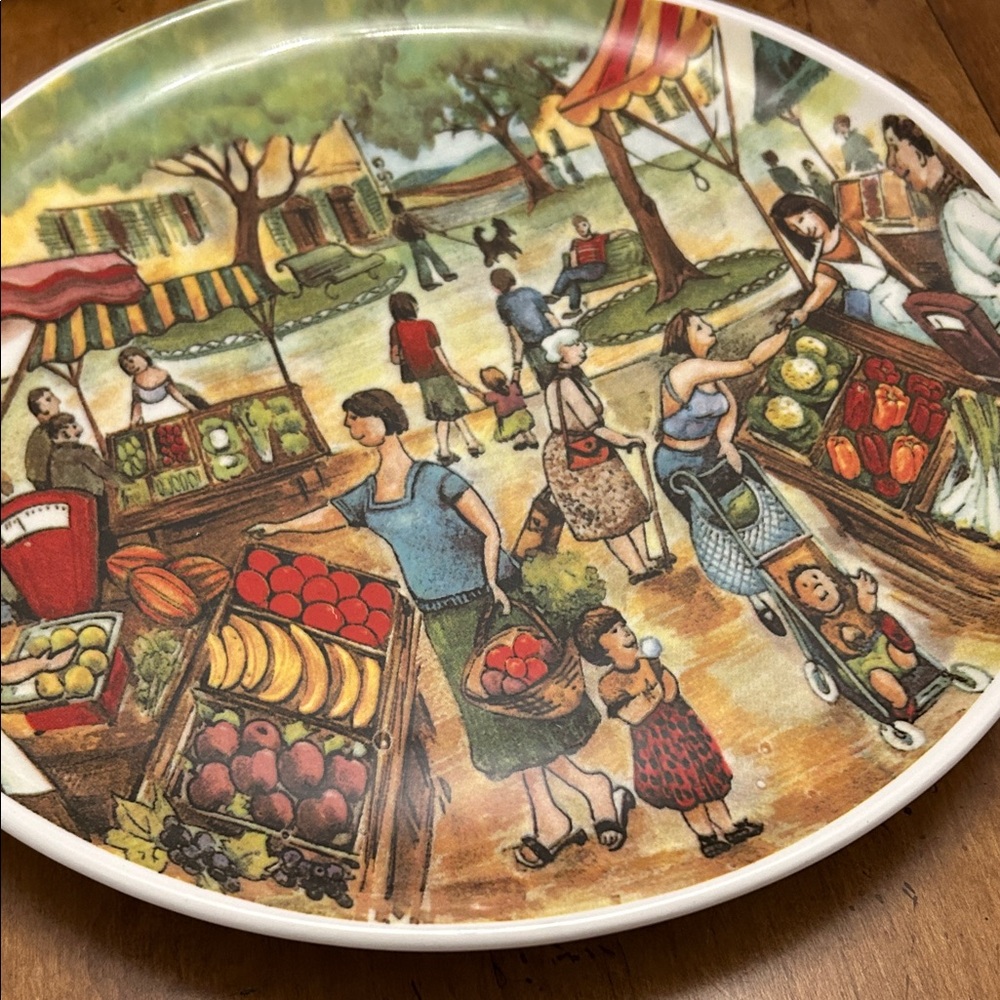 Large Plate/Platter - Italy, Brunelli Market Scene by EFFETTI D'ARTE